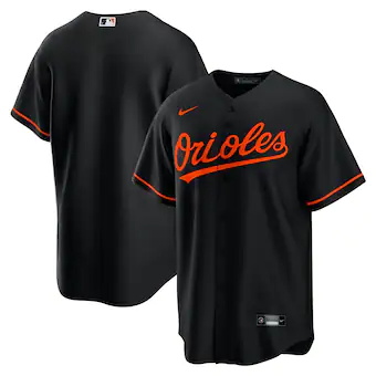 mens nike black baltimore orioles alternate replica team je